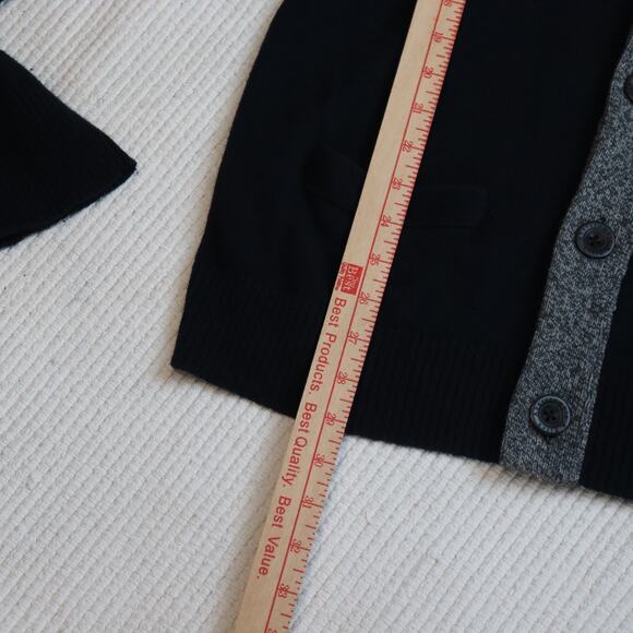 Vintage Abercrombie & Fitch Women’s Cardigan Sweater XL Navy & Gray Button Front - Picture 4 of 7